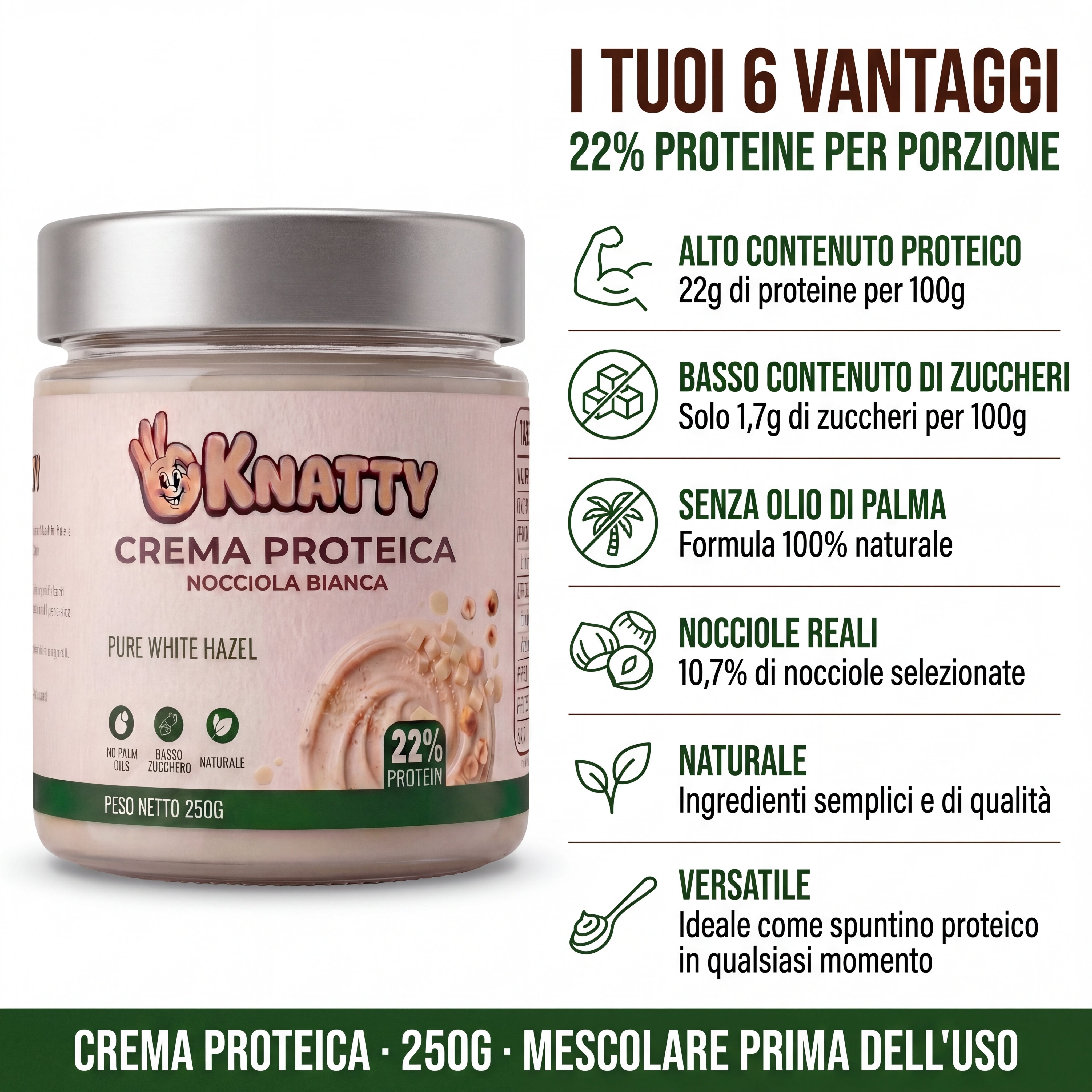 OKNATTY - Crema Nocciola Bianca