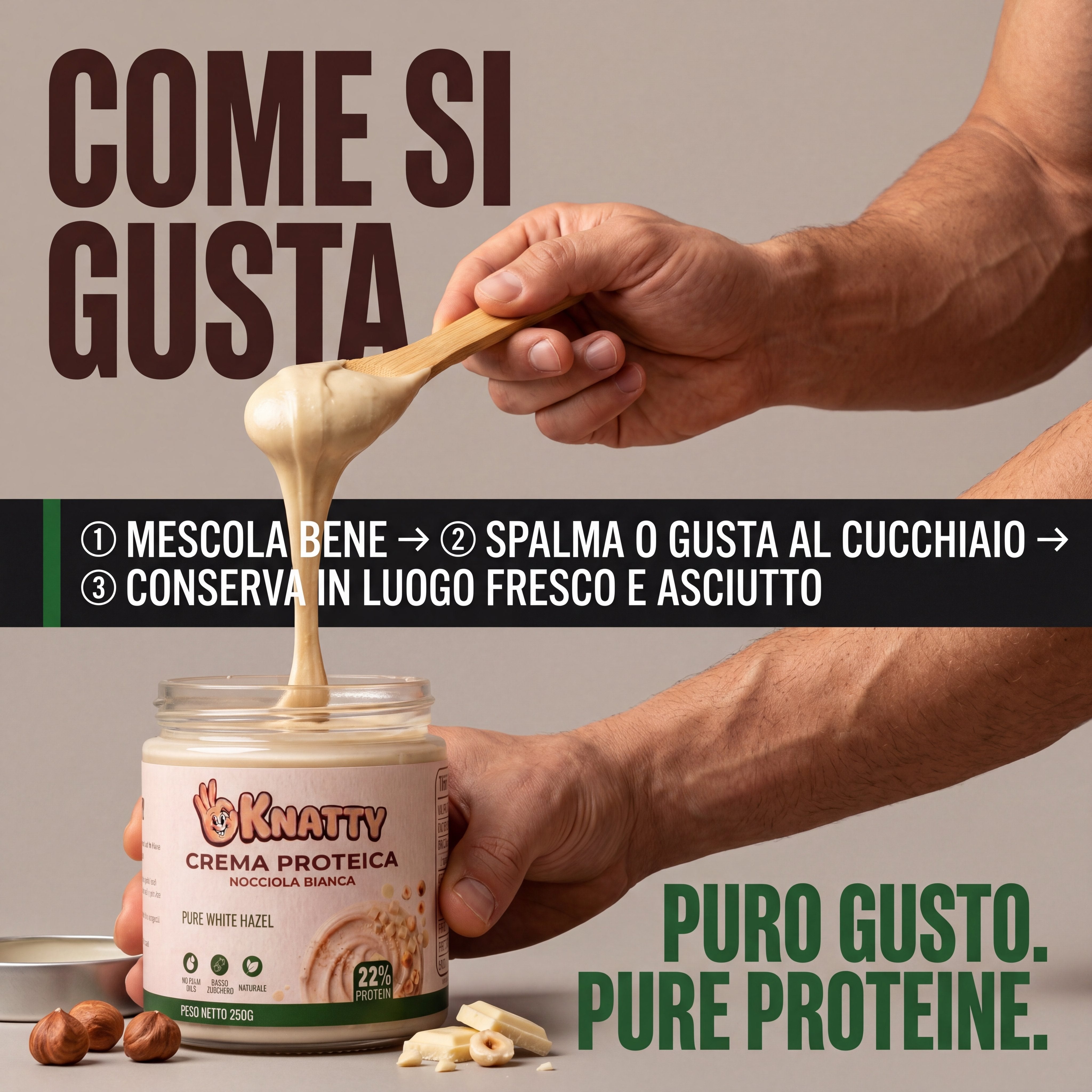 OKNATTY - Crema Nocciola Bianca