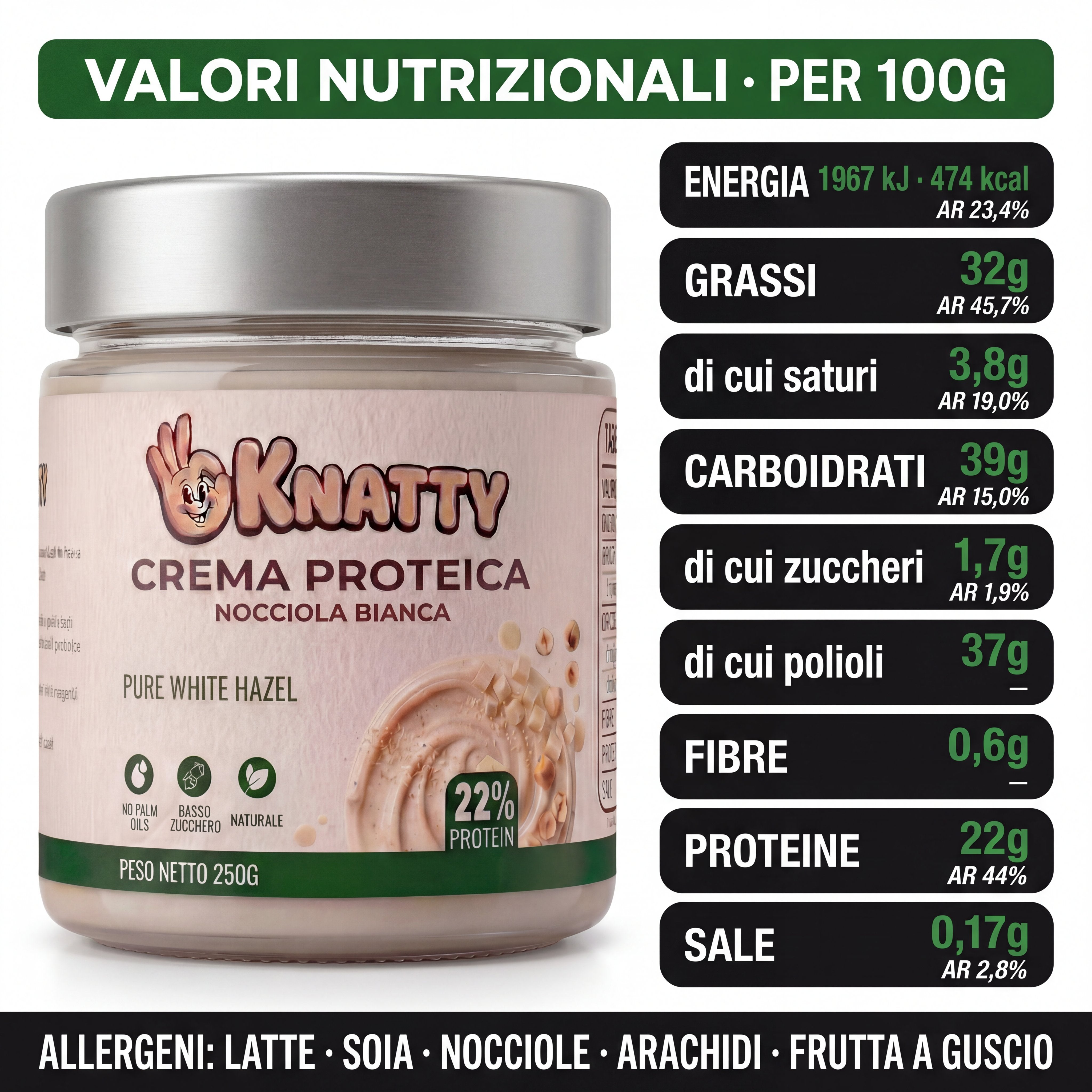 OKNATTY - Crema Nocciola Bianca